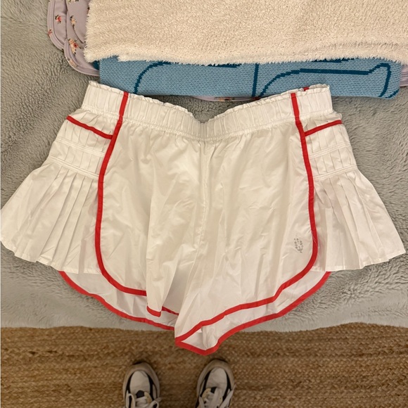 FP Movement by Free People White Shorts with Red Accents MEDIUM - Picture 1 of 2